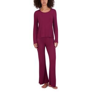 Steve Madden Women's Ribbed Sleep Tee/pants set - Zinfande XL